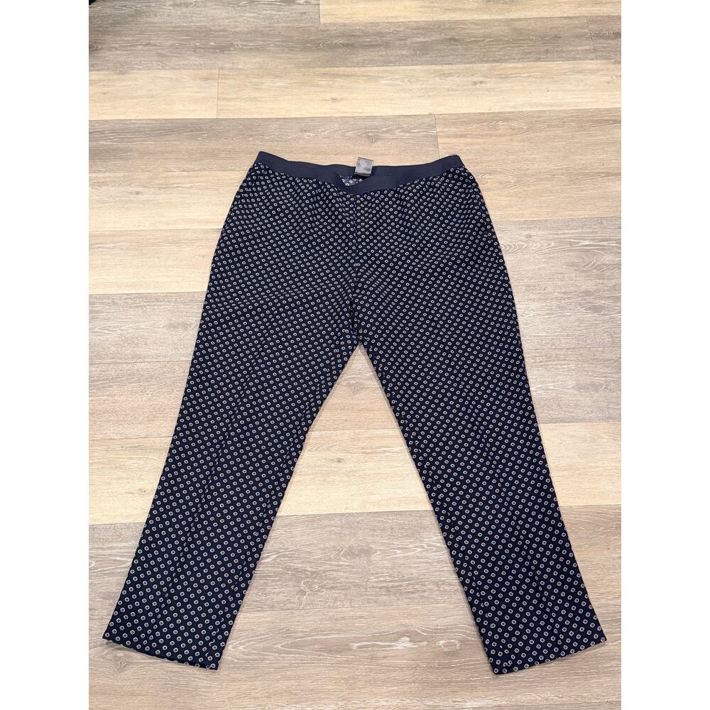 Ann Taylor Factory Navy Printed Straight Leg Pants